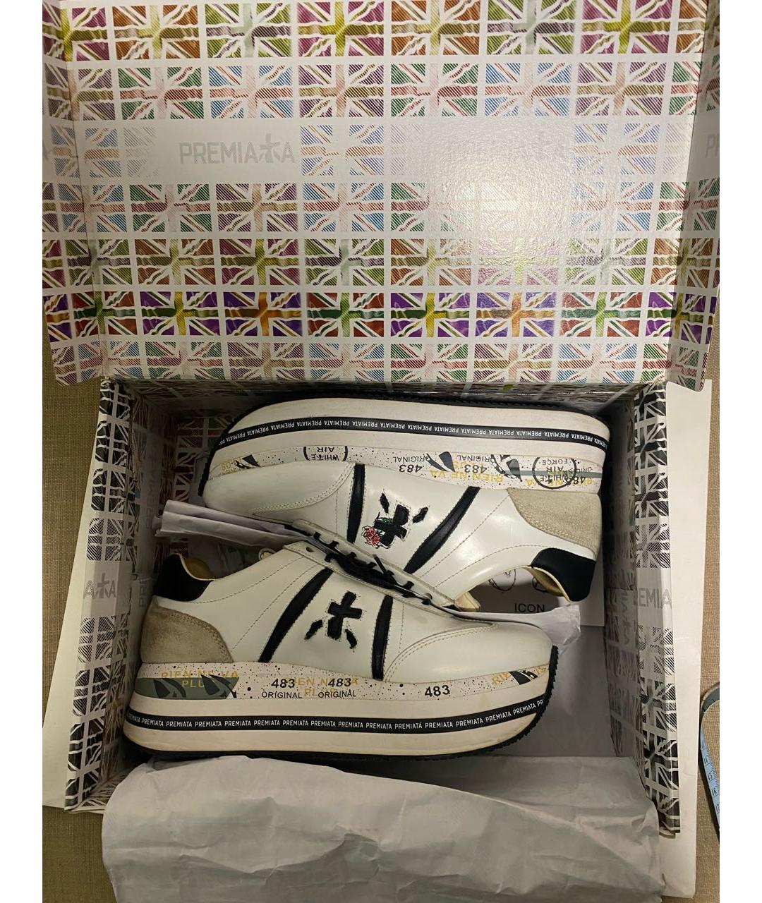 PREMIATA Белые кожаные кроссовки, фото 5