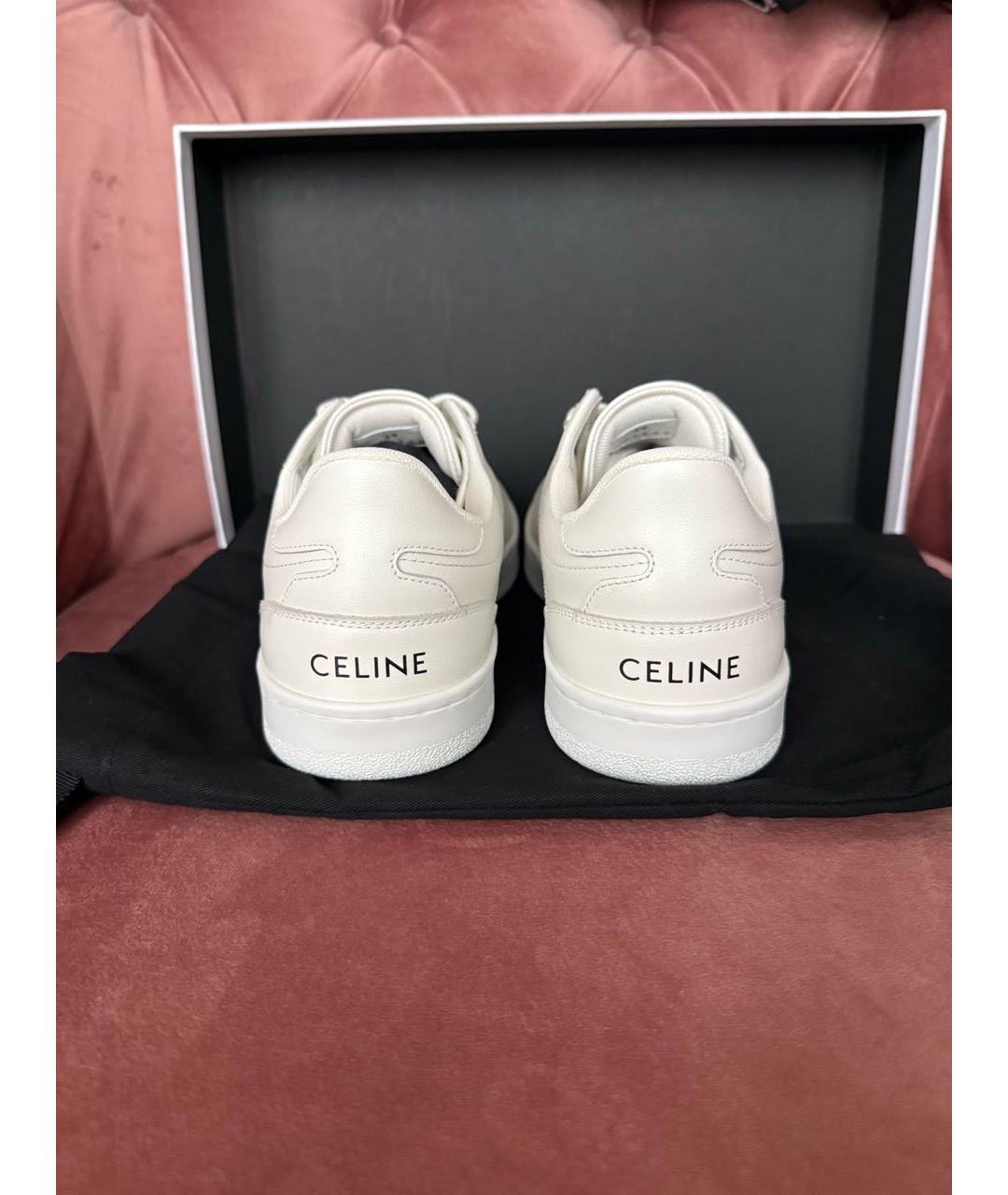 CELINE Белые кожаные кеды, фото 4