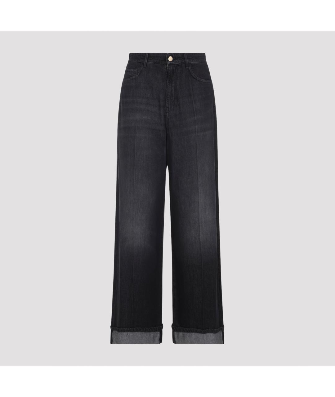 'S MAX MARA Черные хлопковые прямые джинсы, фото 2