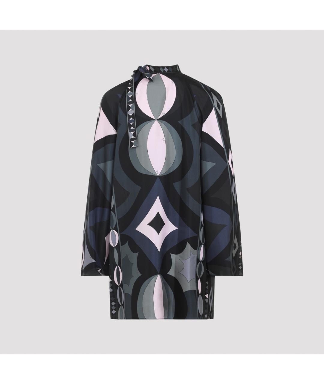 PUCCI Антрацитовое шелковое повседневное платье, фото 3