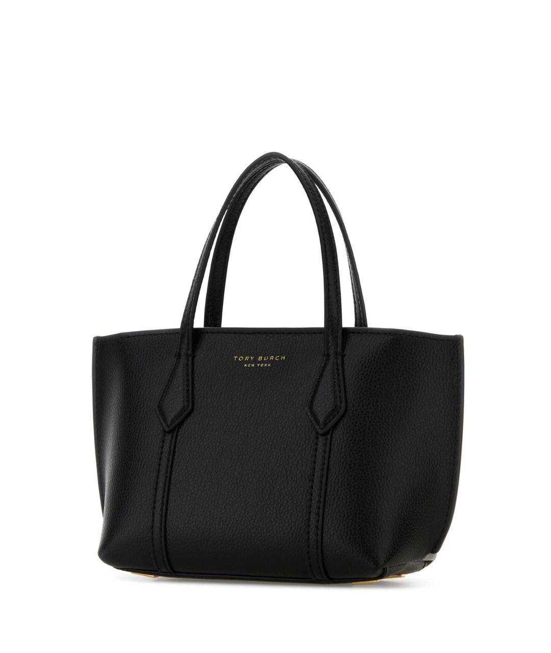 TORY BURCH Черная кожаная сумка с короткими ручками, фото 2