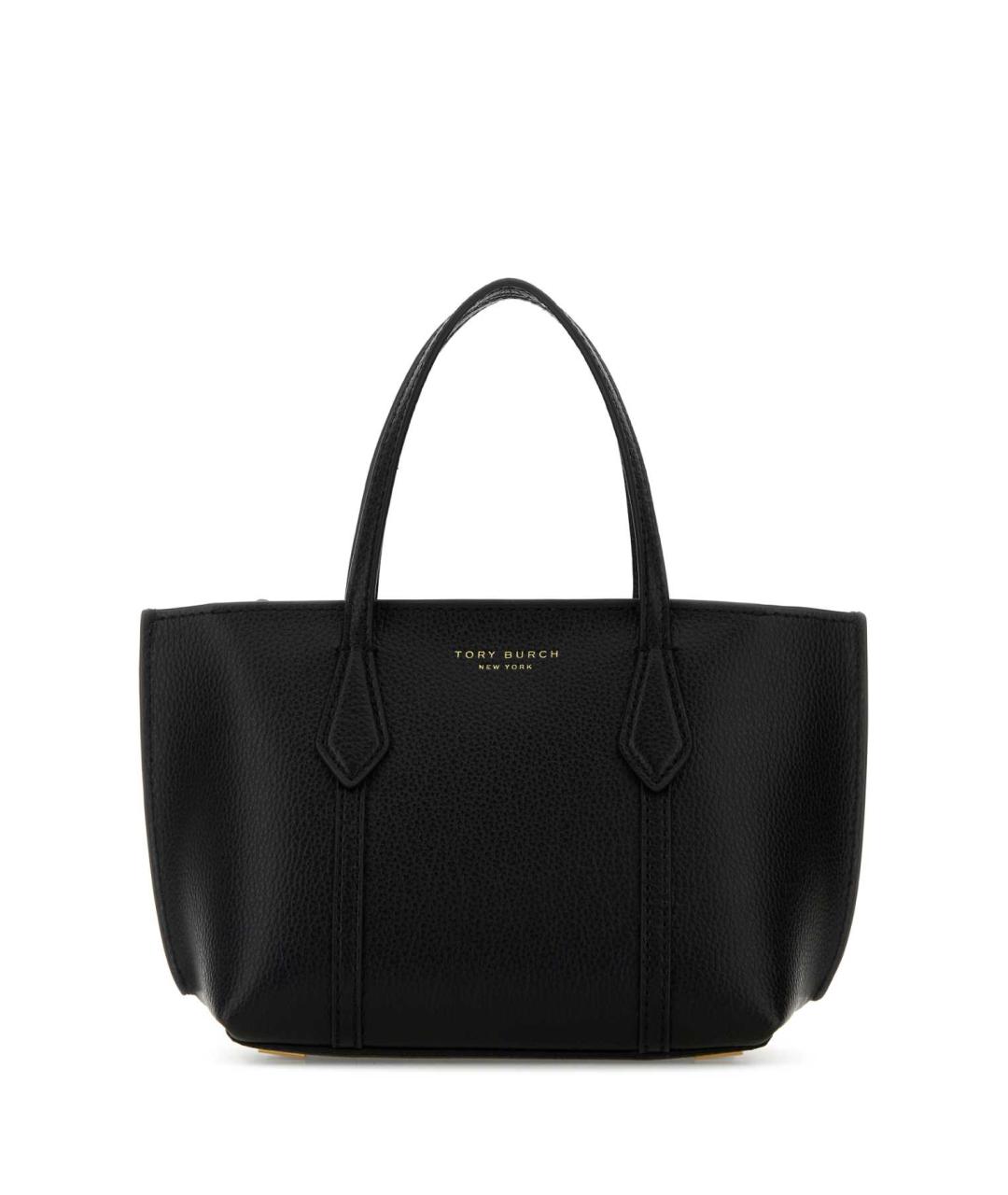 TORY BURCH Черная кожаная сумка с короткими ручками, фото 1