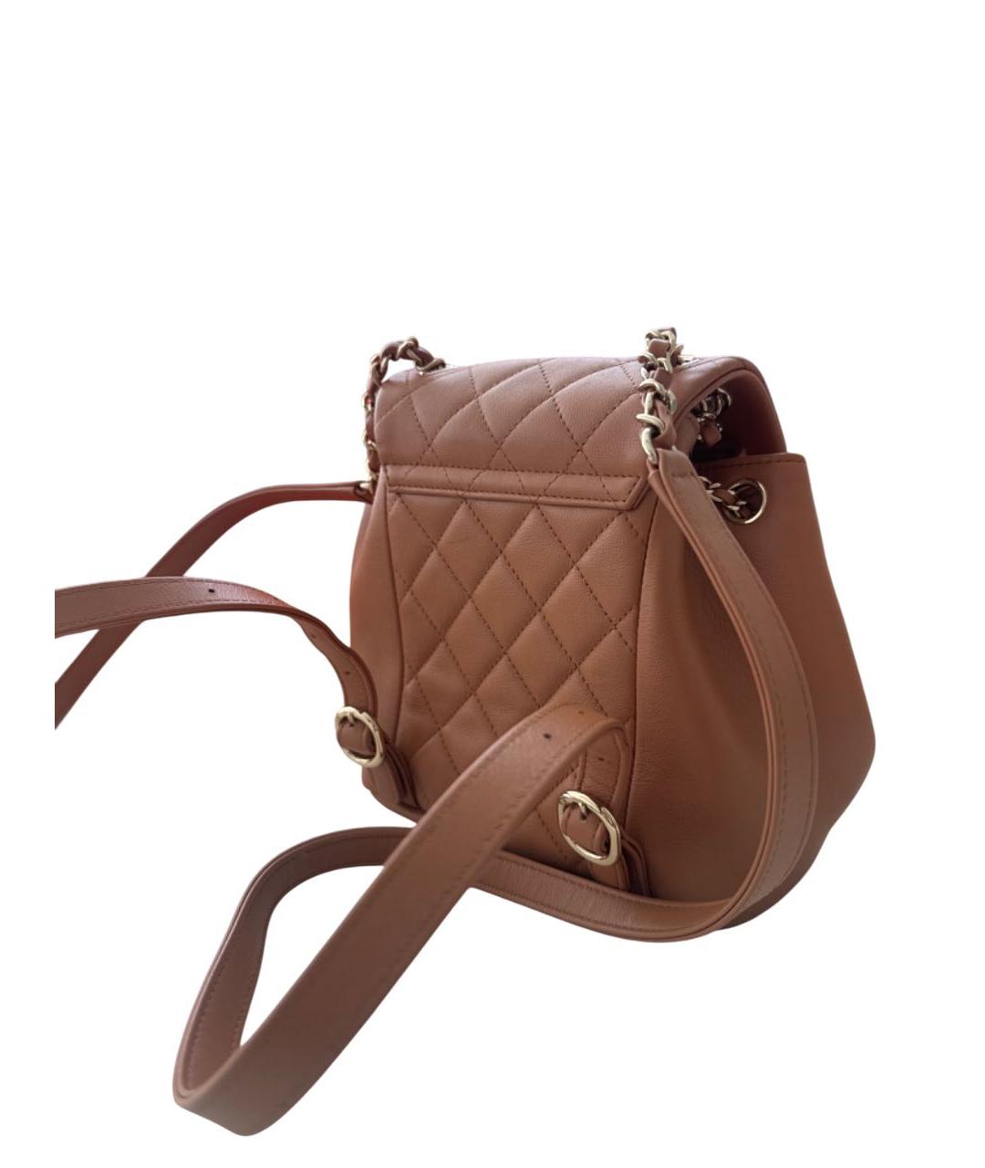 CHANEL Коричневый кожаный рюкзак, фото 4