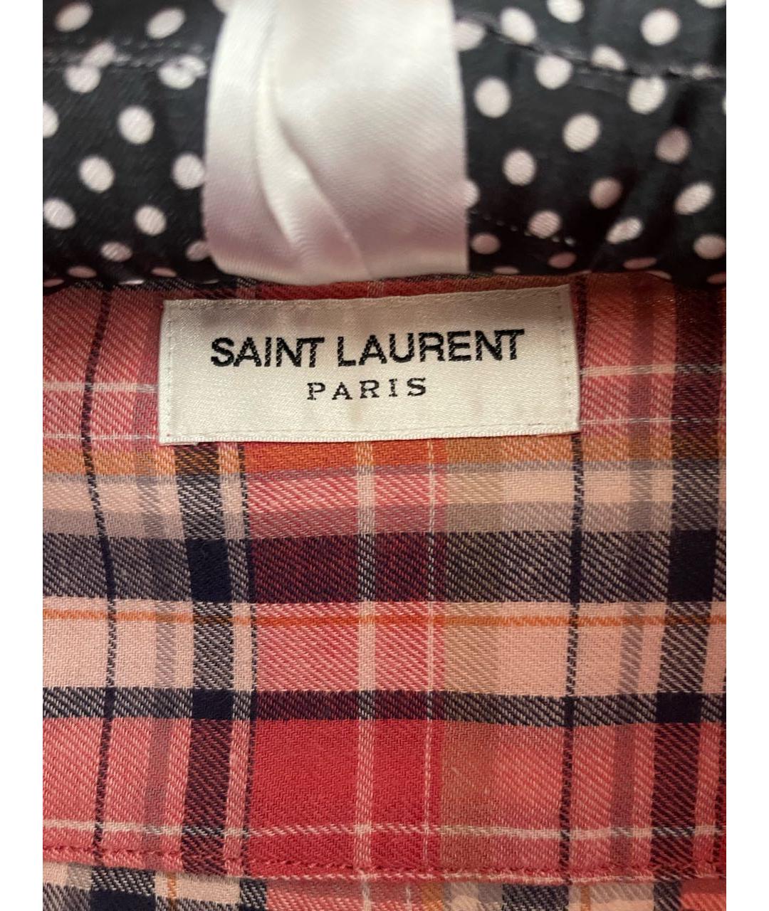 SAINT LAURENT Коралловая хлопковая рубашка, фото 3