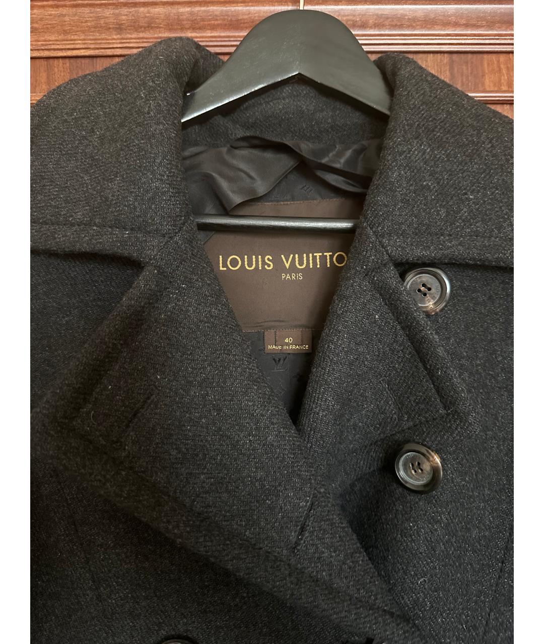 LOUIS VUITTON Серое шерстяное пальто, фото 4