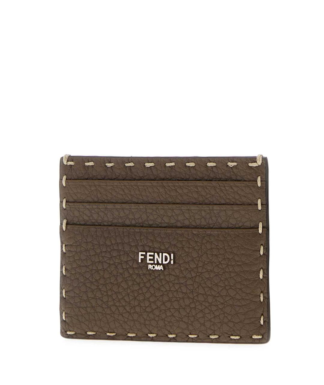 FENDI Коричневый кожаный кардхолдер, фото 2