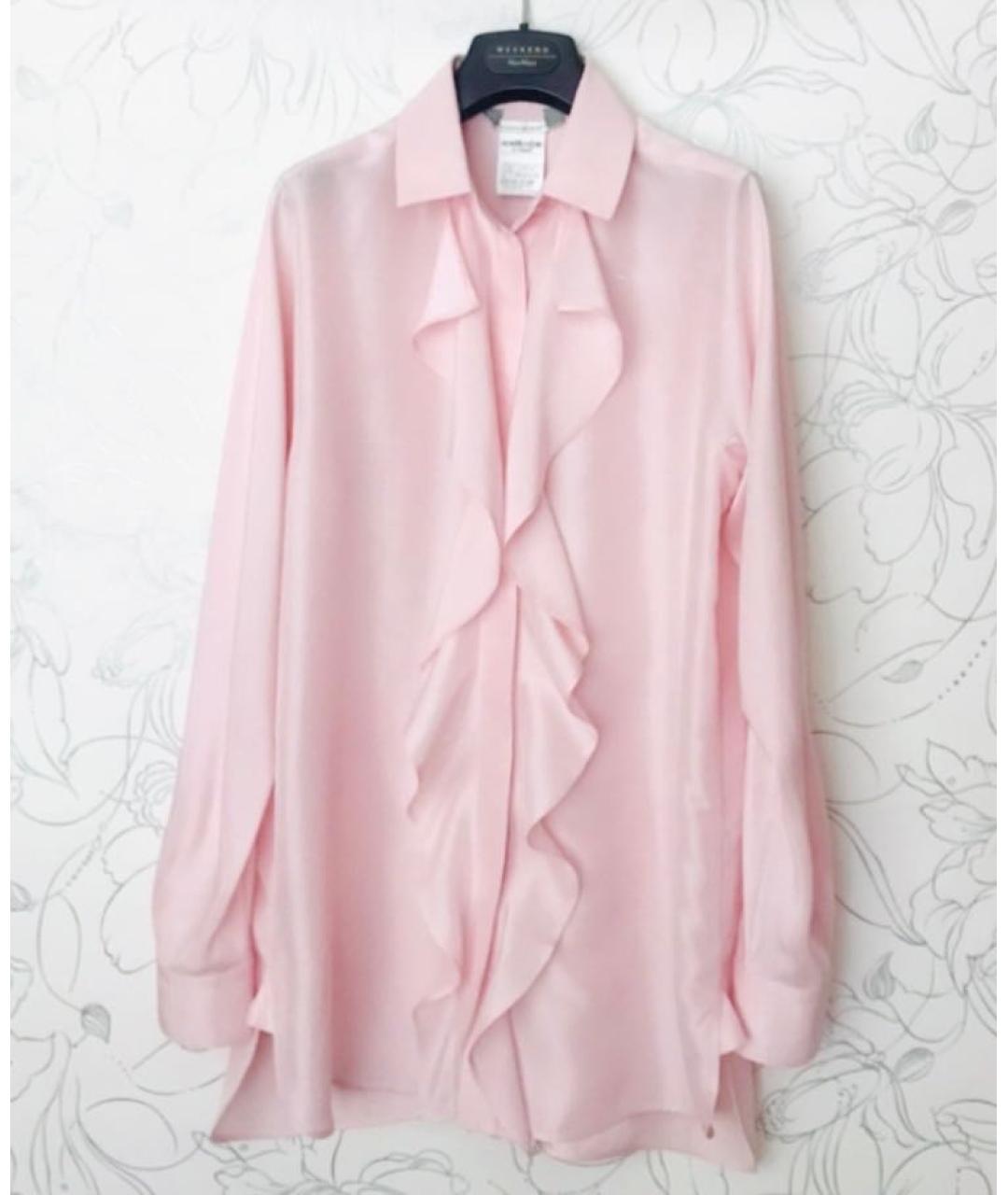 MAX MARA Розовая шелковая блузы, фото 3