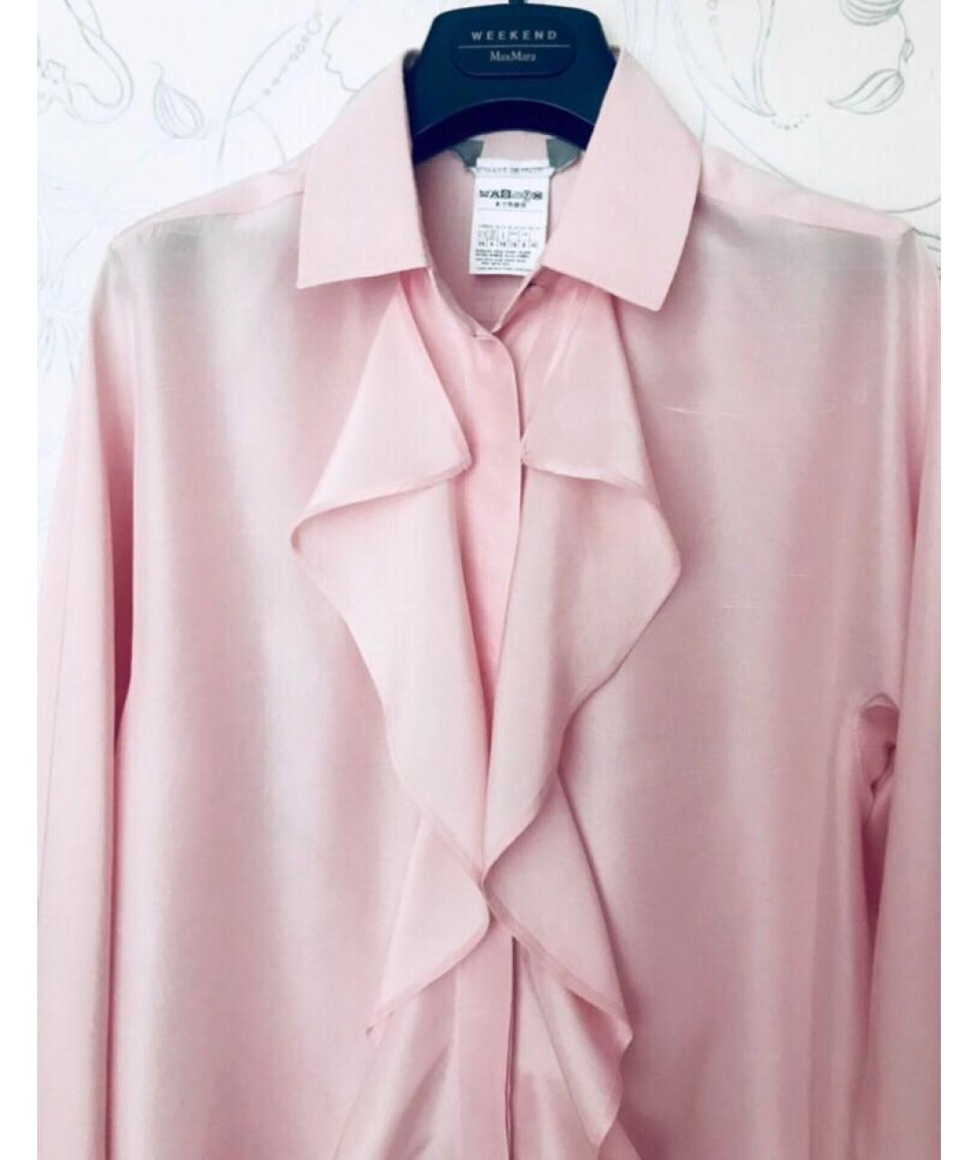 MAX MARA Розовая шелковая блузы, фото 4