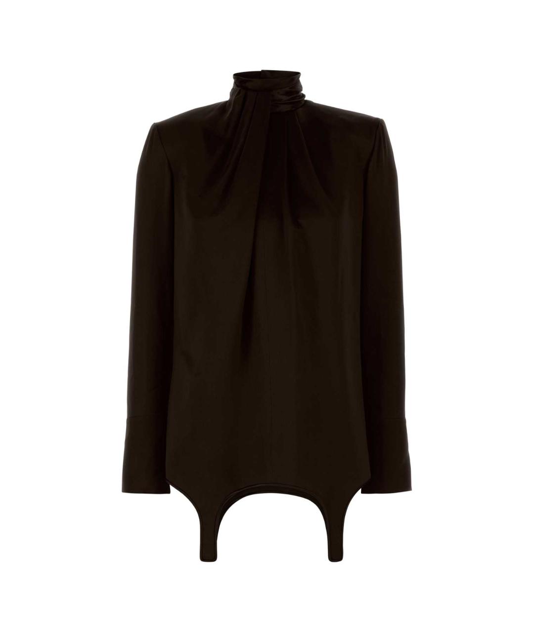 SAINT LAURENT Коричневая шелковая блузы, фото 1