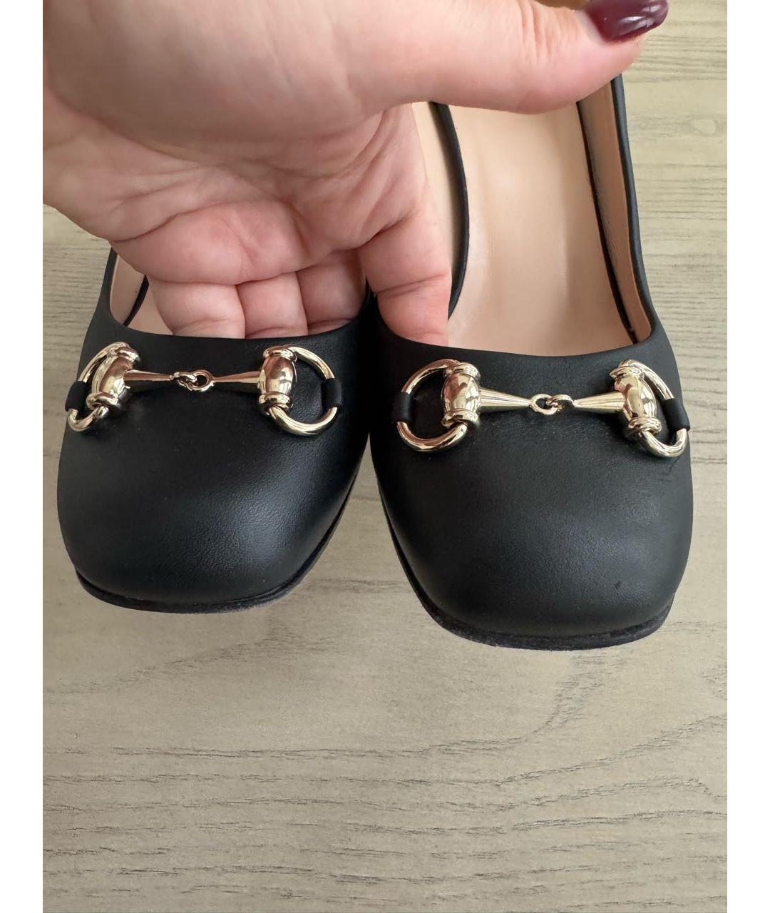 GUCCI Черные кожаные туфли, фото 6