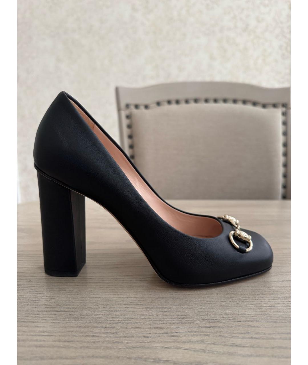 GUCCI Черные кожаные туфли, фото 9