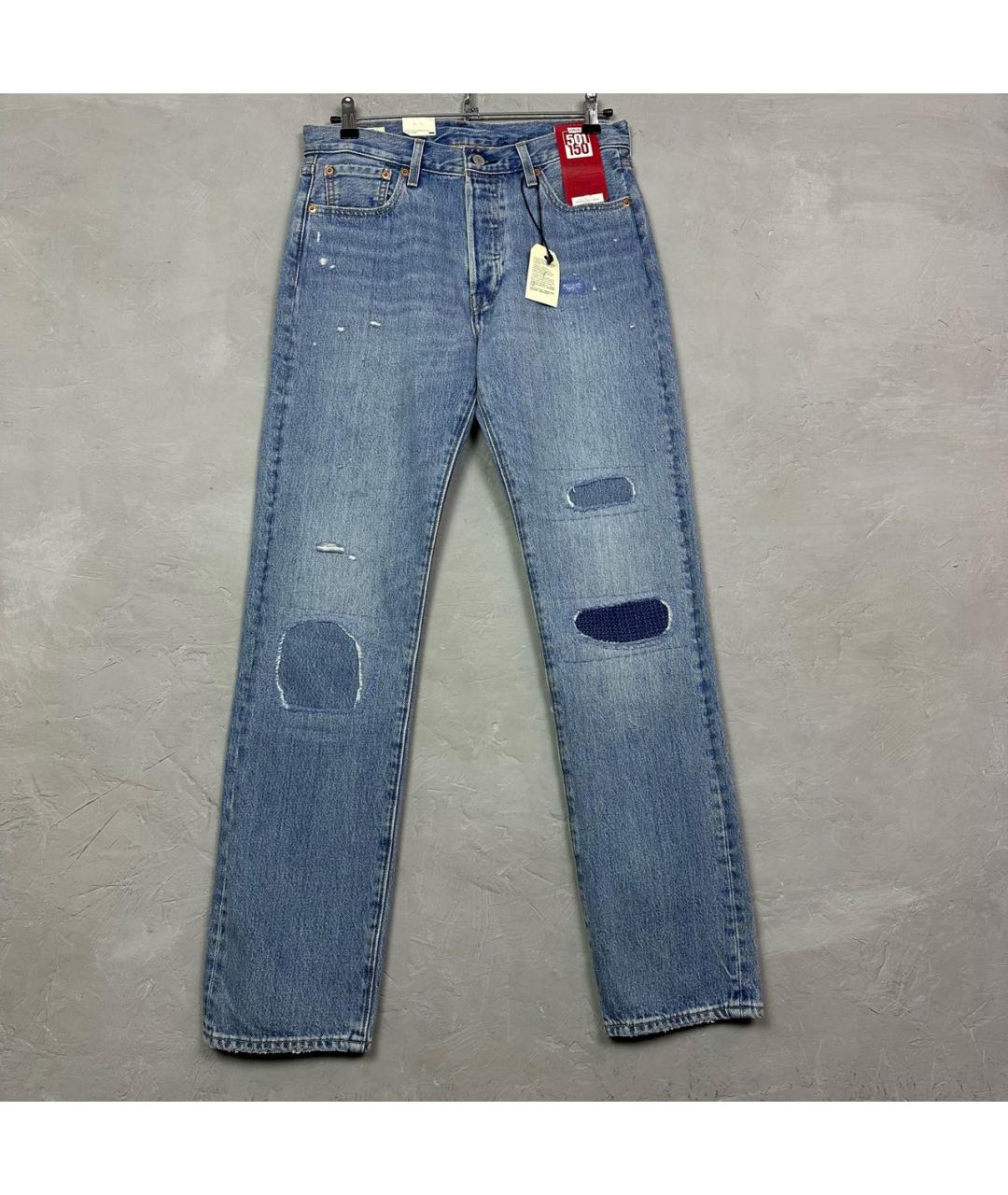LEVI'S Синие хлопковые прямые джинсы, фото 9