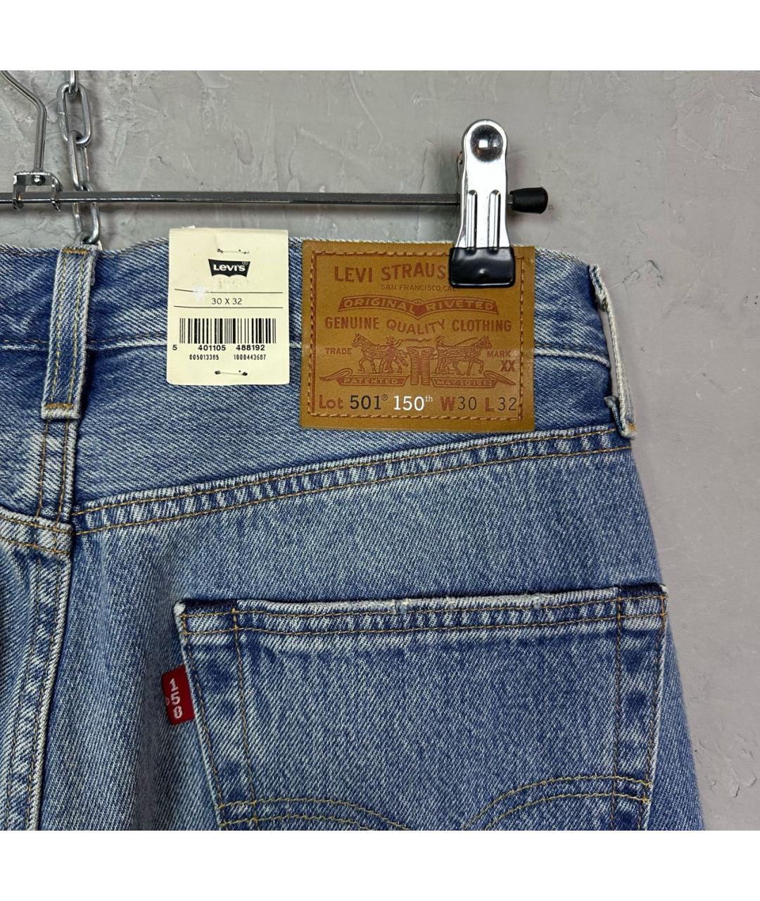 LEVI'S Синие хлопковые прямые джинсы, фото 4