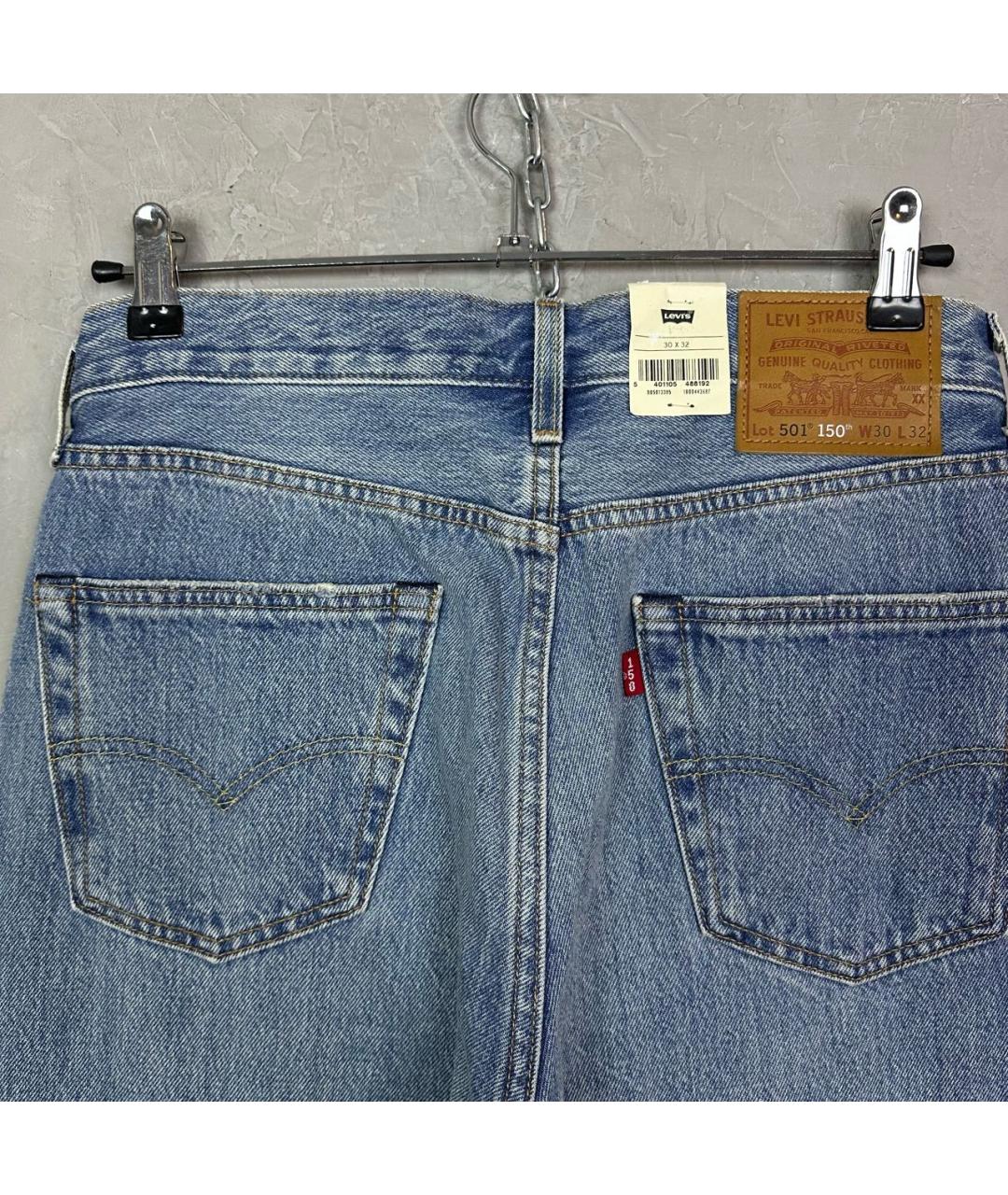 LEVI'S Синие хлопковые прямые джинсы, фото 3