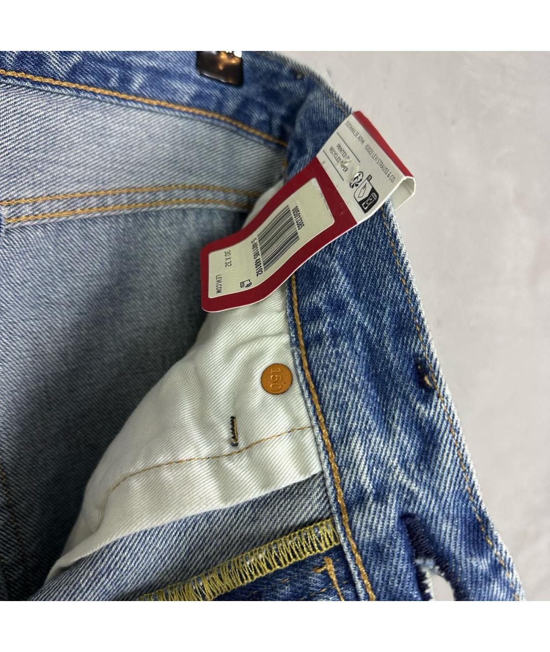 LEVI'S Синие хлопковые прямые джинсы, фото 8