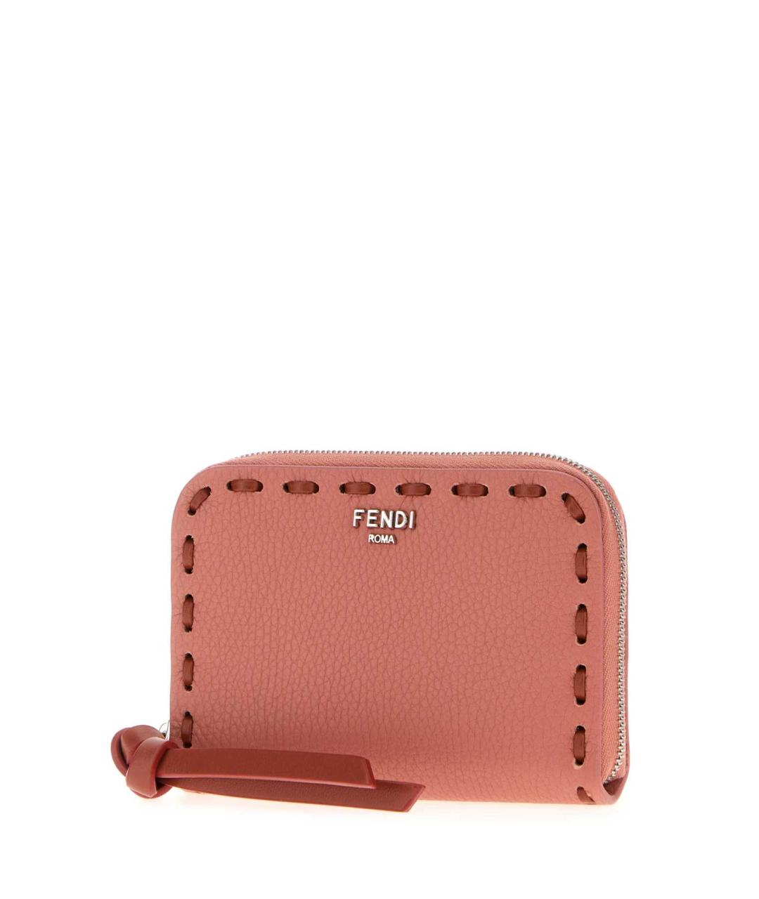 FENDI Розовый кожаный кошелек, фото 2
