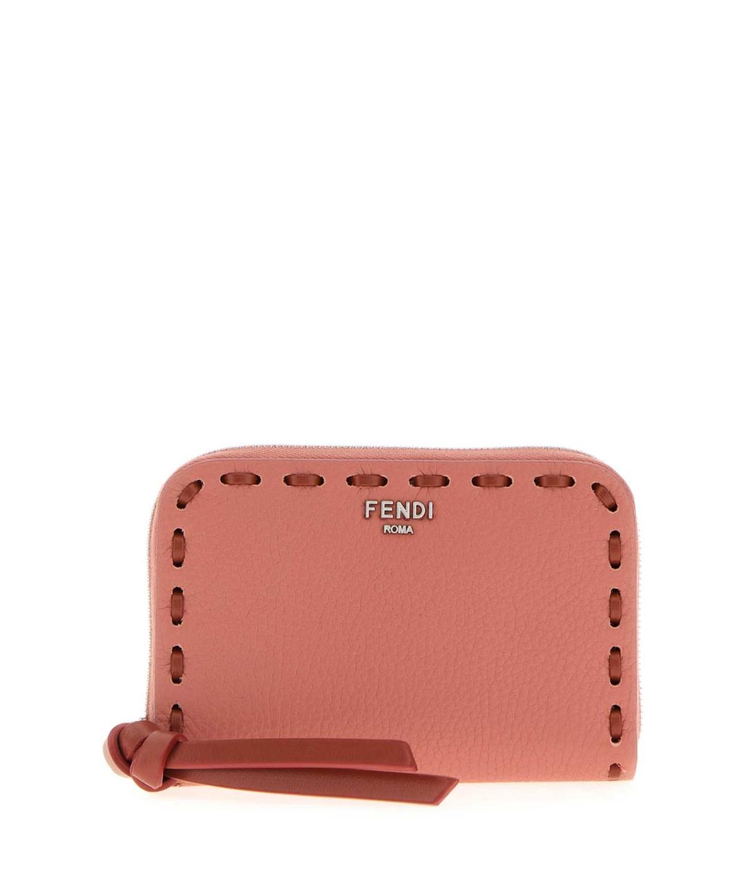 FENDI Розовый кожаный кошелек, фото 1