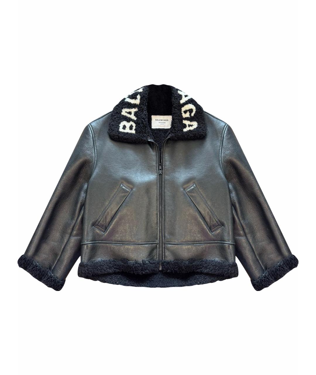 BALENCIAGA Черная меховая дубленка, фото 1
