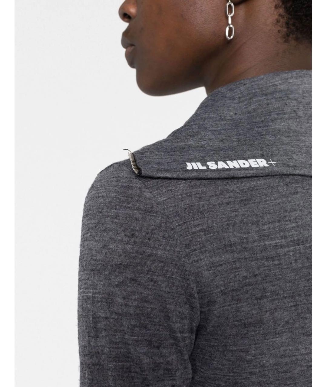 JIL SANDER Серый шерстяной джемпер / свитер, фото 4