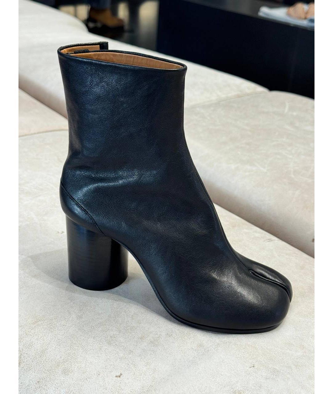 MAISON MARGIELA Черные кожаные полусапоги, фото 4