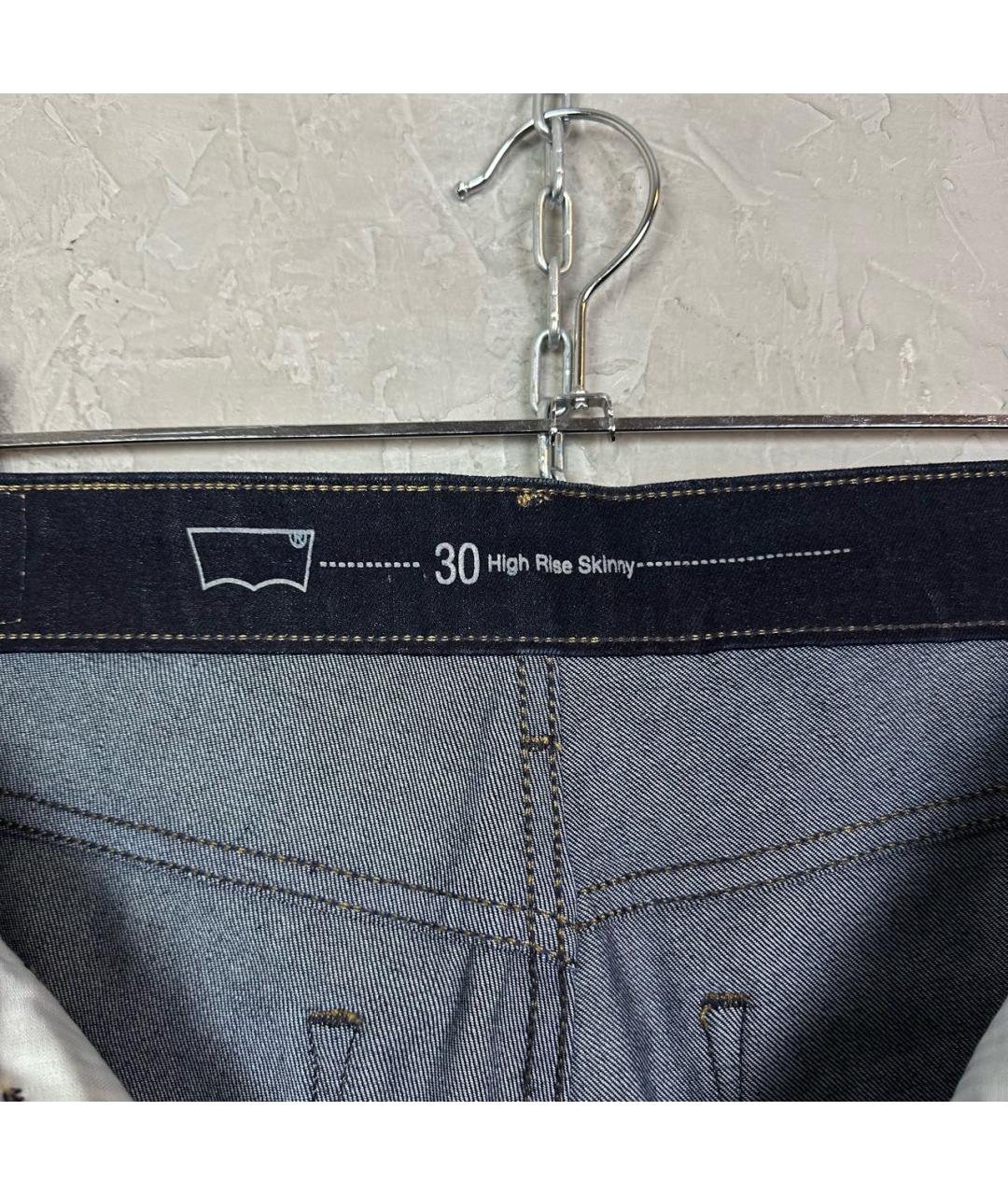 LEVI'S Темно-синие хлопко-эластановые джинсы слим, фото 7