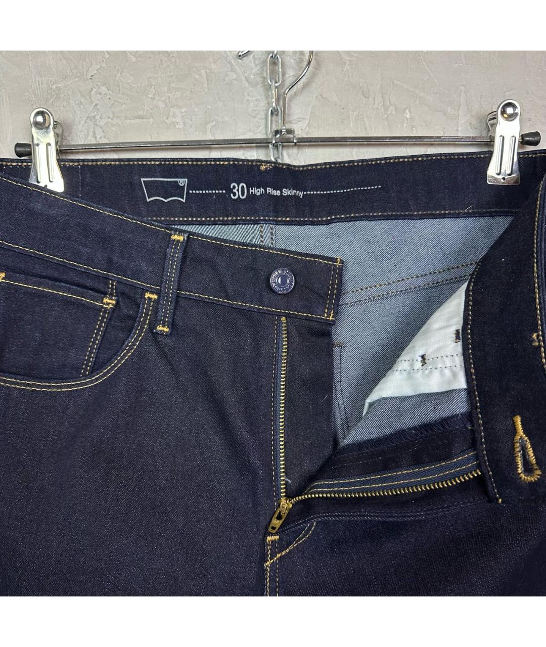 LEVI'S Темно-синие хлопко-эластановые джинсы слим, фото 5