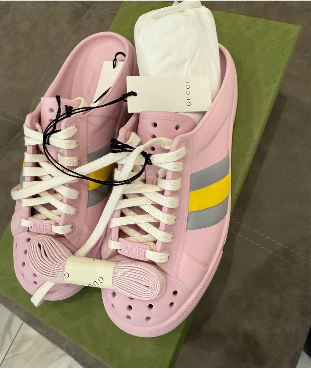 GUCCI Розовые резиновые сабо, фото 2