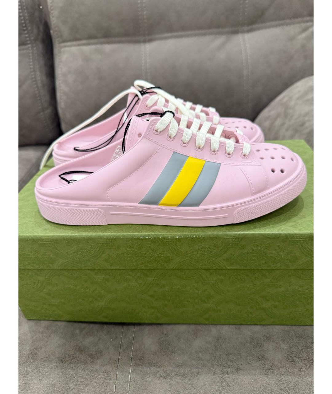 GUCCI Розовые резиновые сабо, фото 5