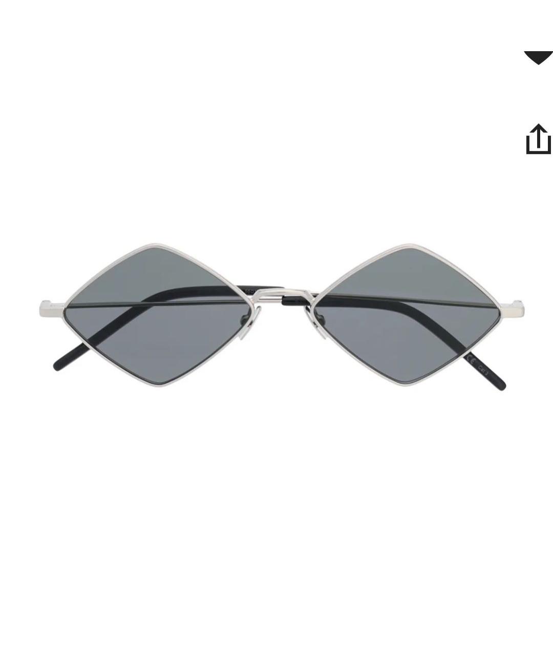 SAINT LAURENT Серебряные металлические солнцезащитные очки, фото 5
