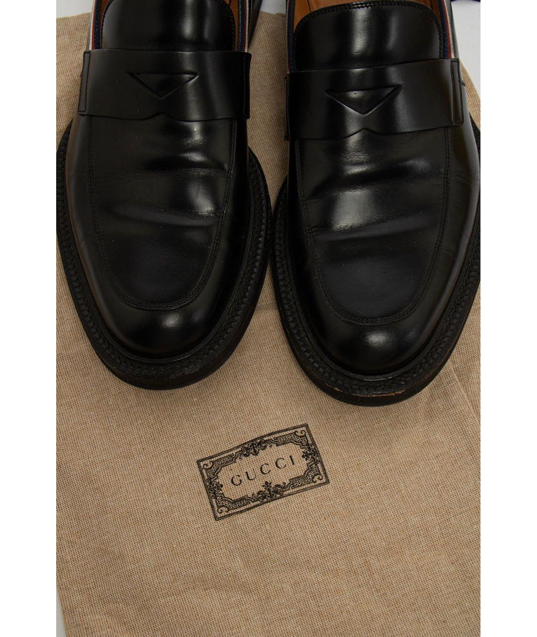 GUCCI Черные кожаные лоферы, фото 4