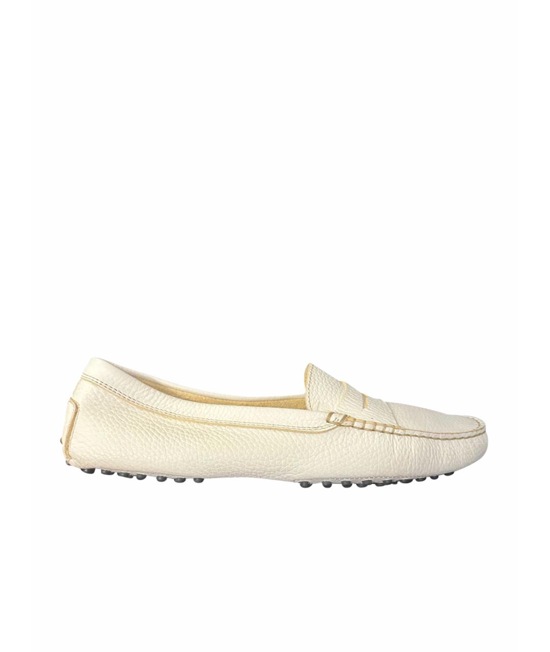 TOD'S Белые кожаные мокасины, фото 1