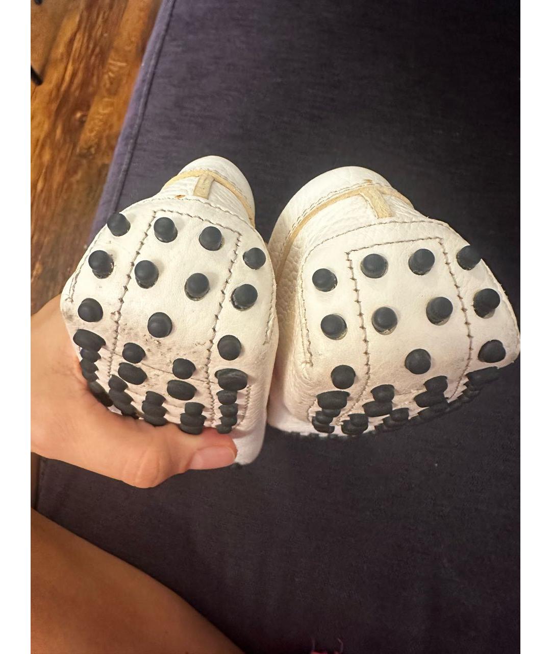 TOD'S Белые кожаные мокасины, фото 4