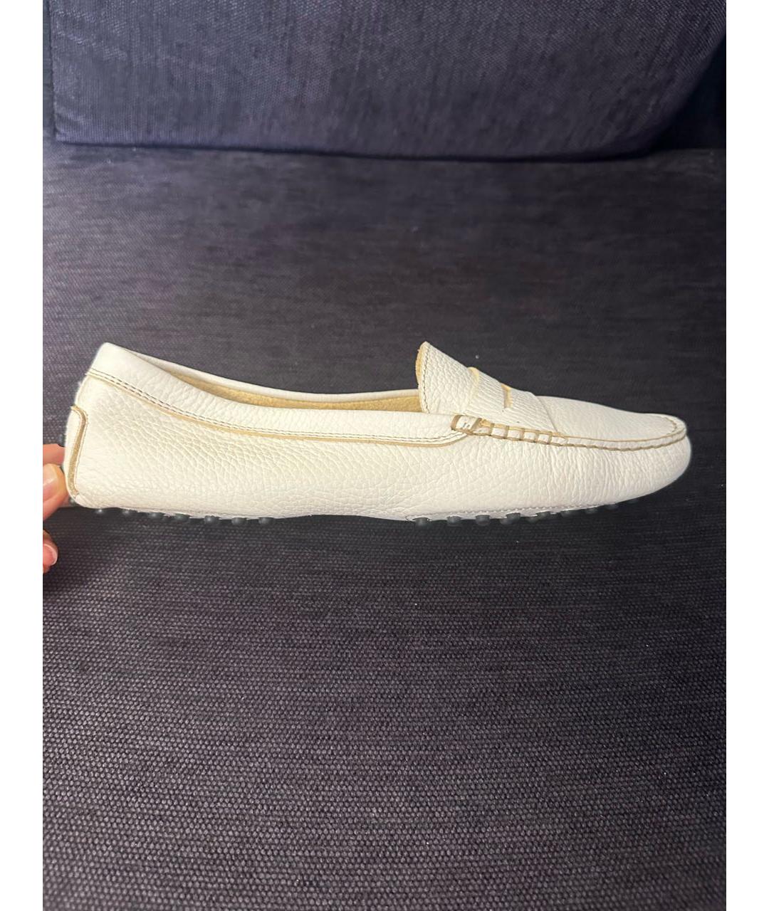 TOD'S Белые кожаные мокасины, фото 9
