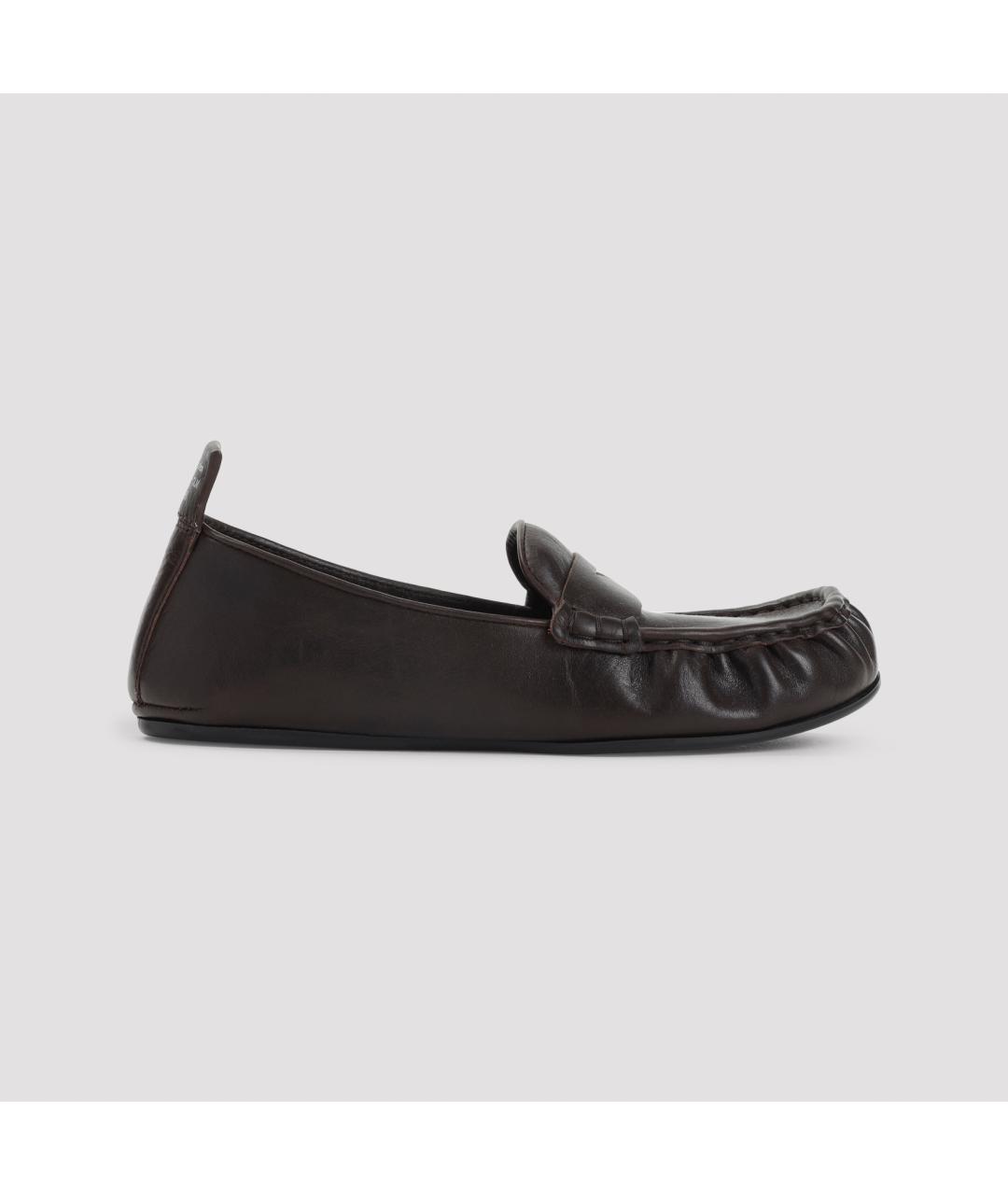 ACNE STUDIOS Коричневые кожаные лоферы, фото 3