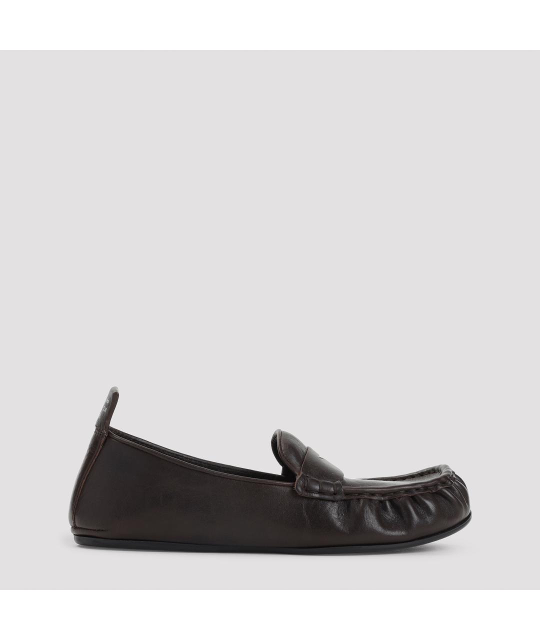 ACNE STUDIOS Коричневые кожаные лоферы, фото 2