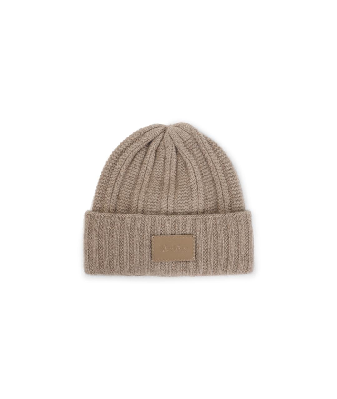 MAX MARA Бежевая кашемировая шапка, фото 1