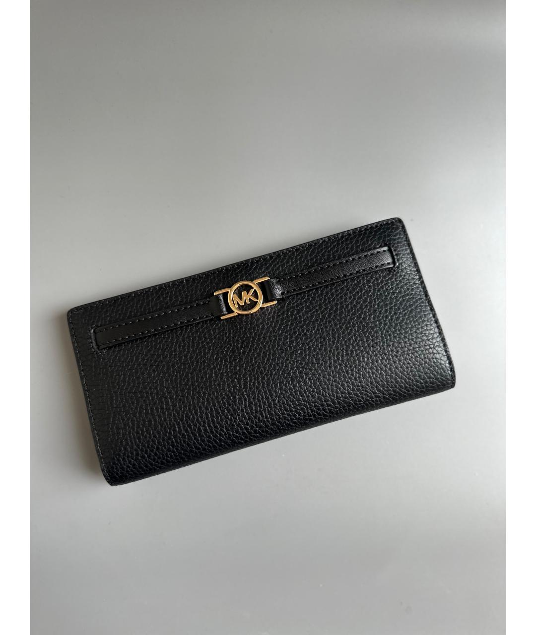MICHAEL KORS Черный кожаный кошелек, фото 4