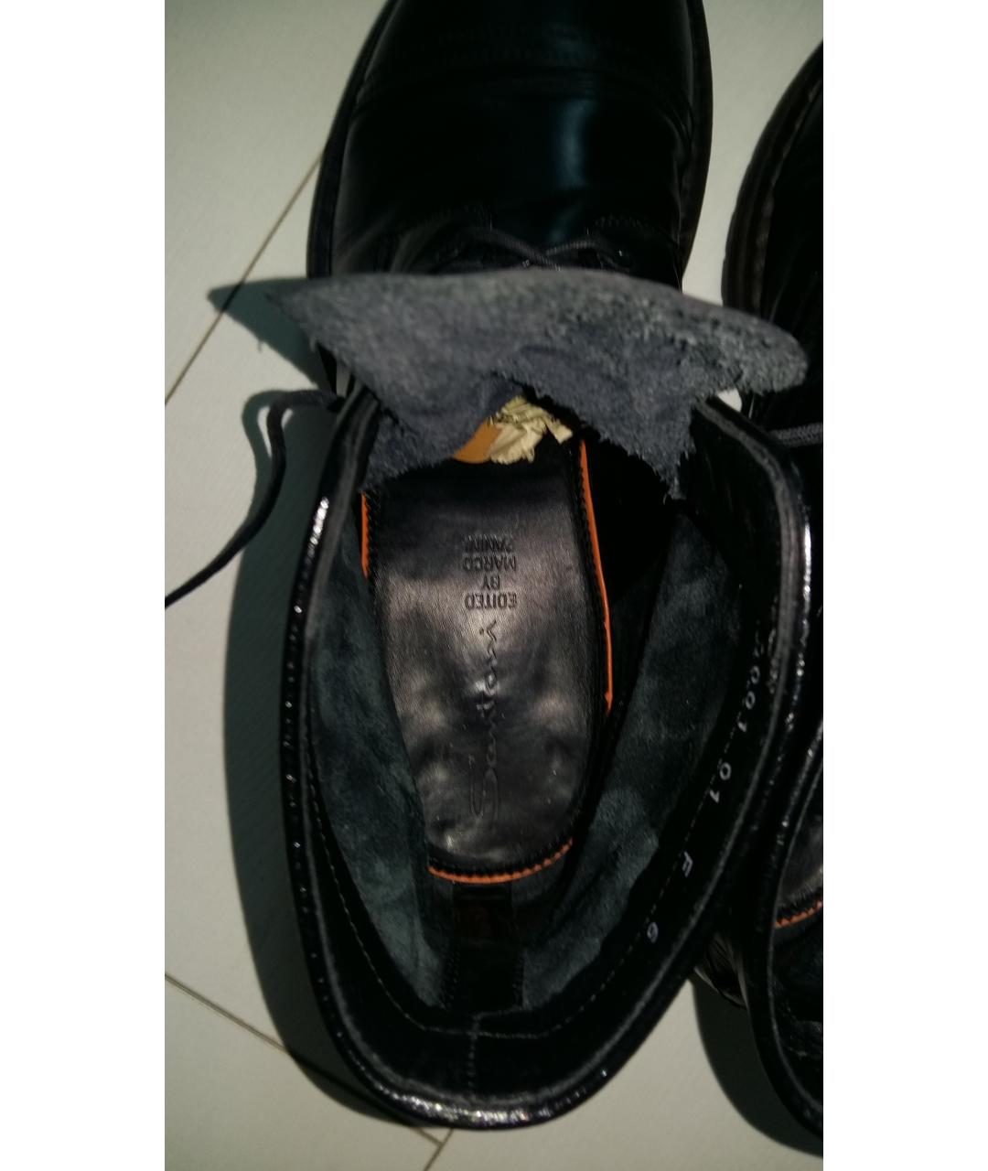 SANTONI Черные кожаные высокие ботинки, фото 3