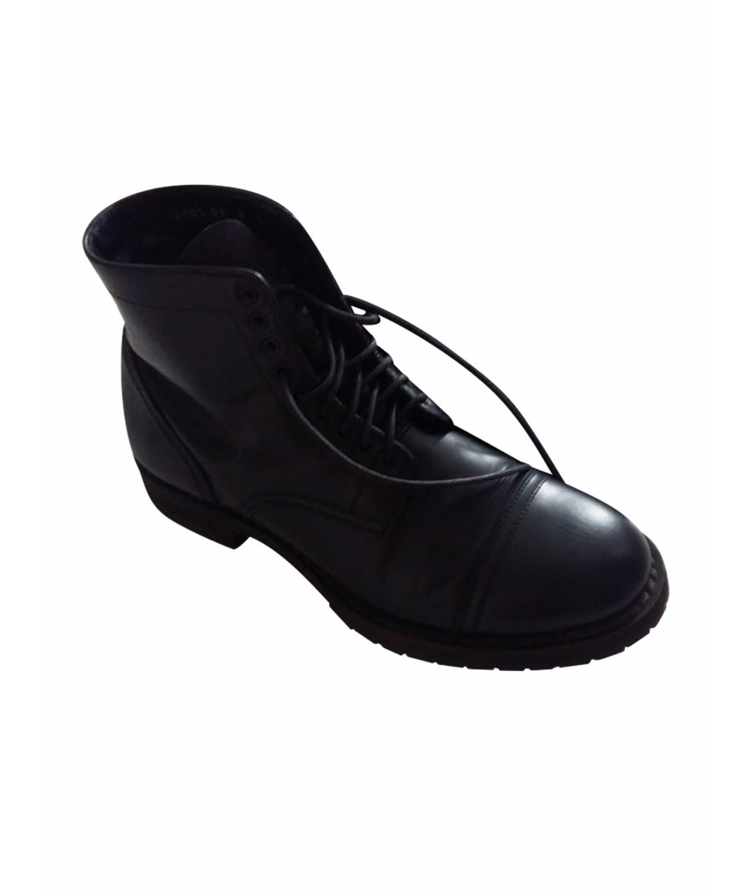 SANTONI Черные кожаные высокие ботинки, фото 1