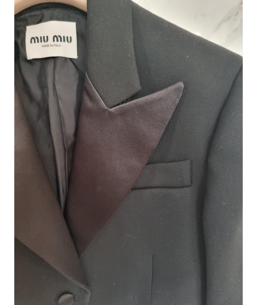 MIU MIU Черный шерстяной жакет/пиджак, фото 4
