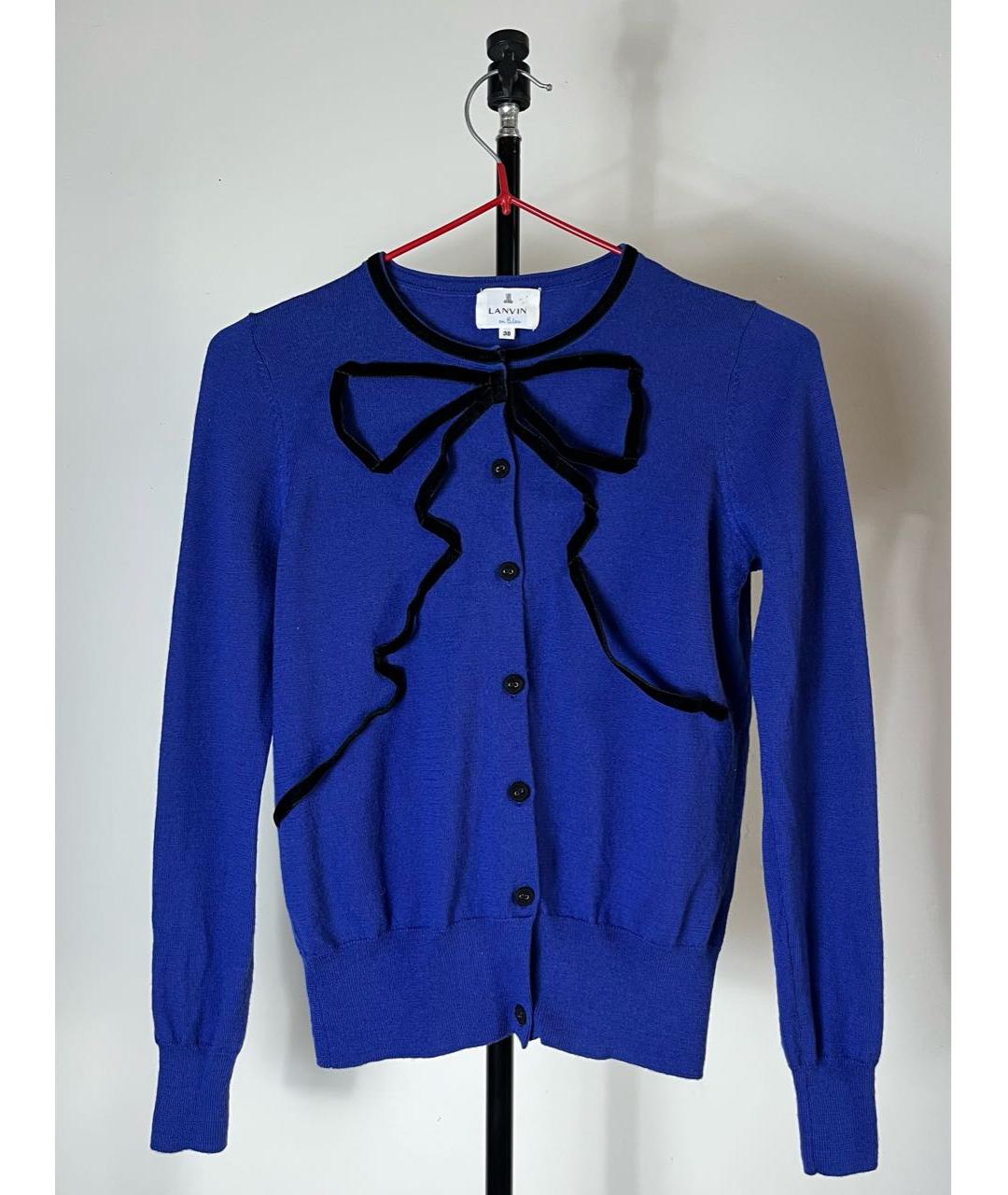 LANVIN Синий шерстяной кардиган, фото 6
