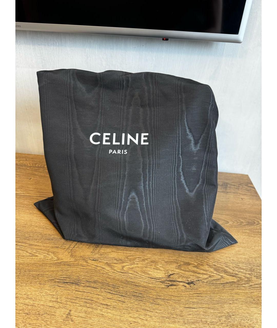 CELINE Черная кожаная сумка тоут, фото 5