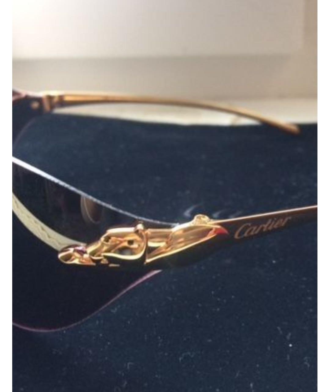 CARTIER Золотые металлические солнцезащитные очки, фото 2