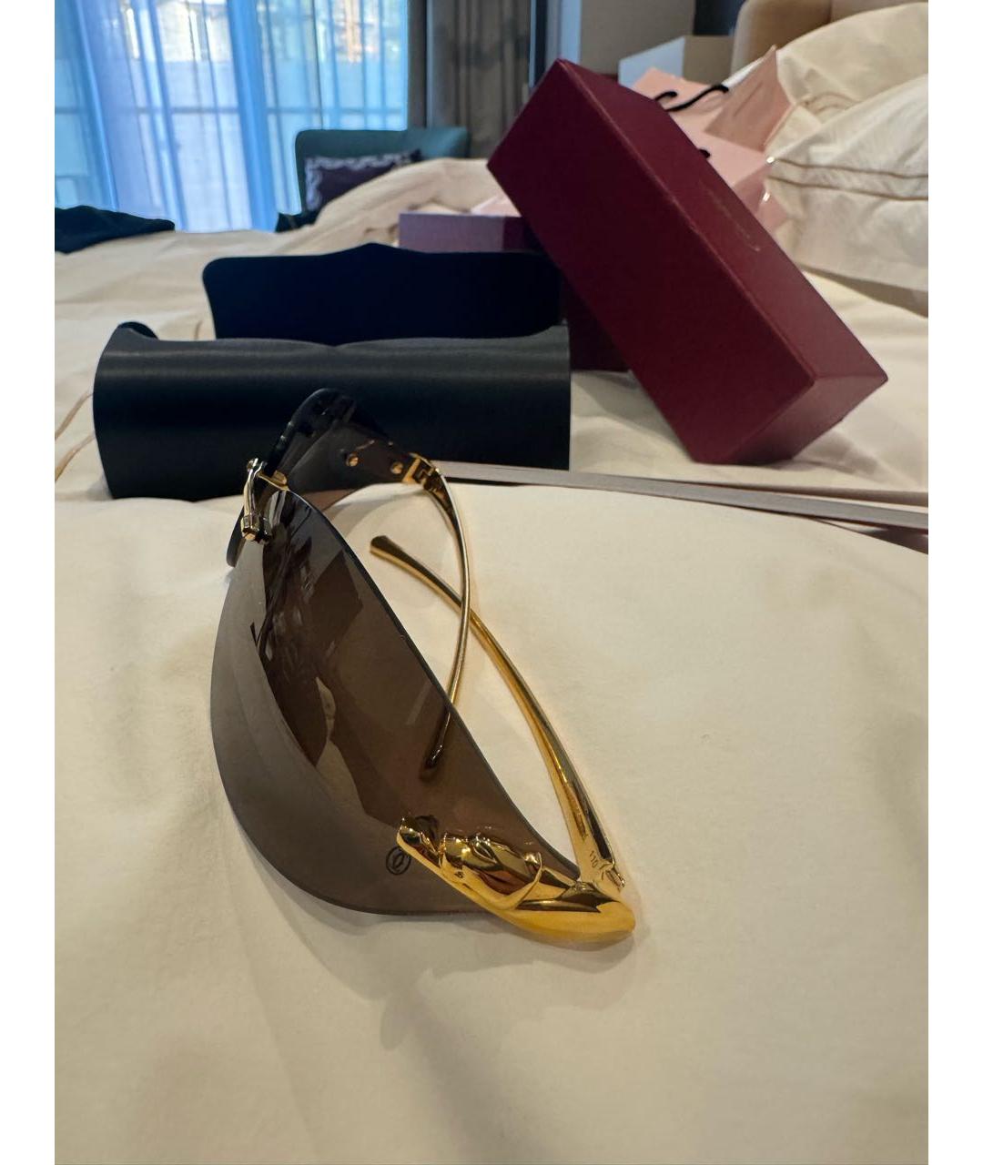 CARTIER Золотые металлические солнцезащитные очки, фото 6