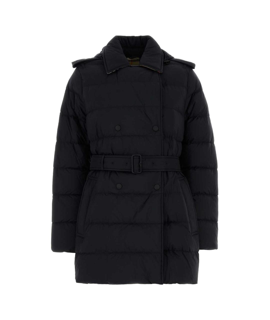 BURBERRY Черное полиамидовое пальто, фото 1