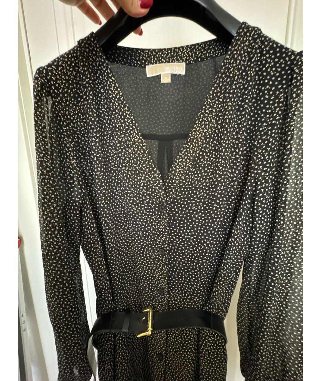 MICHAEL MICHAEL KORS Черное полиэстеровое коктейльное платье, фото 4