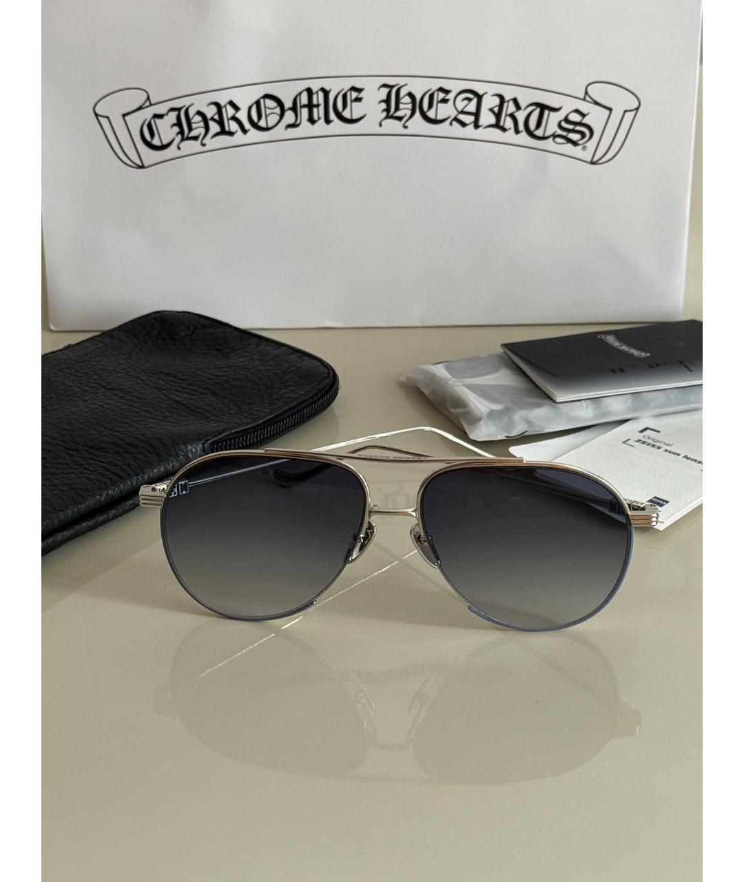 CHROME HEARTS Голубые металлические солнцезащитные очки, фото 2