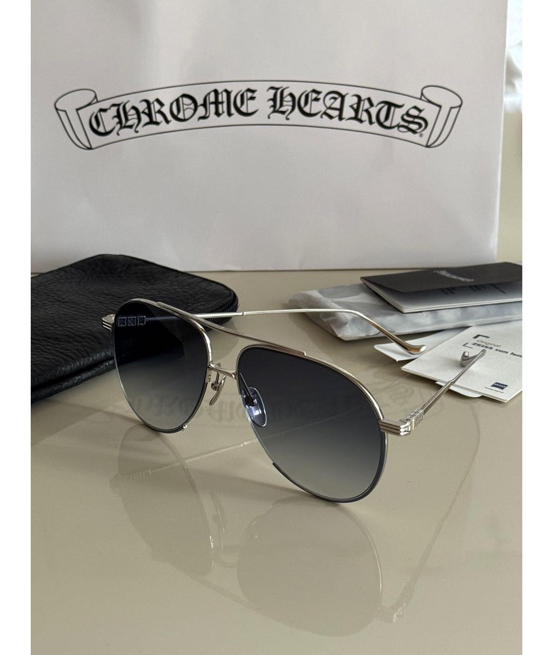 CHROME HEARTS Голубые металлические солнцезащитные очки, фото 3