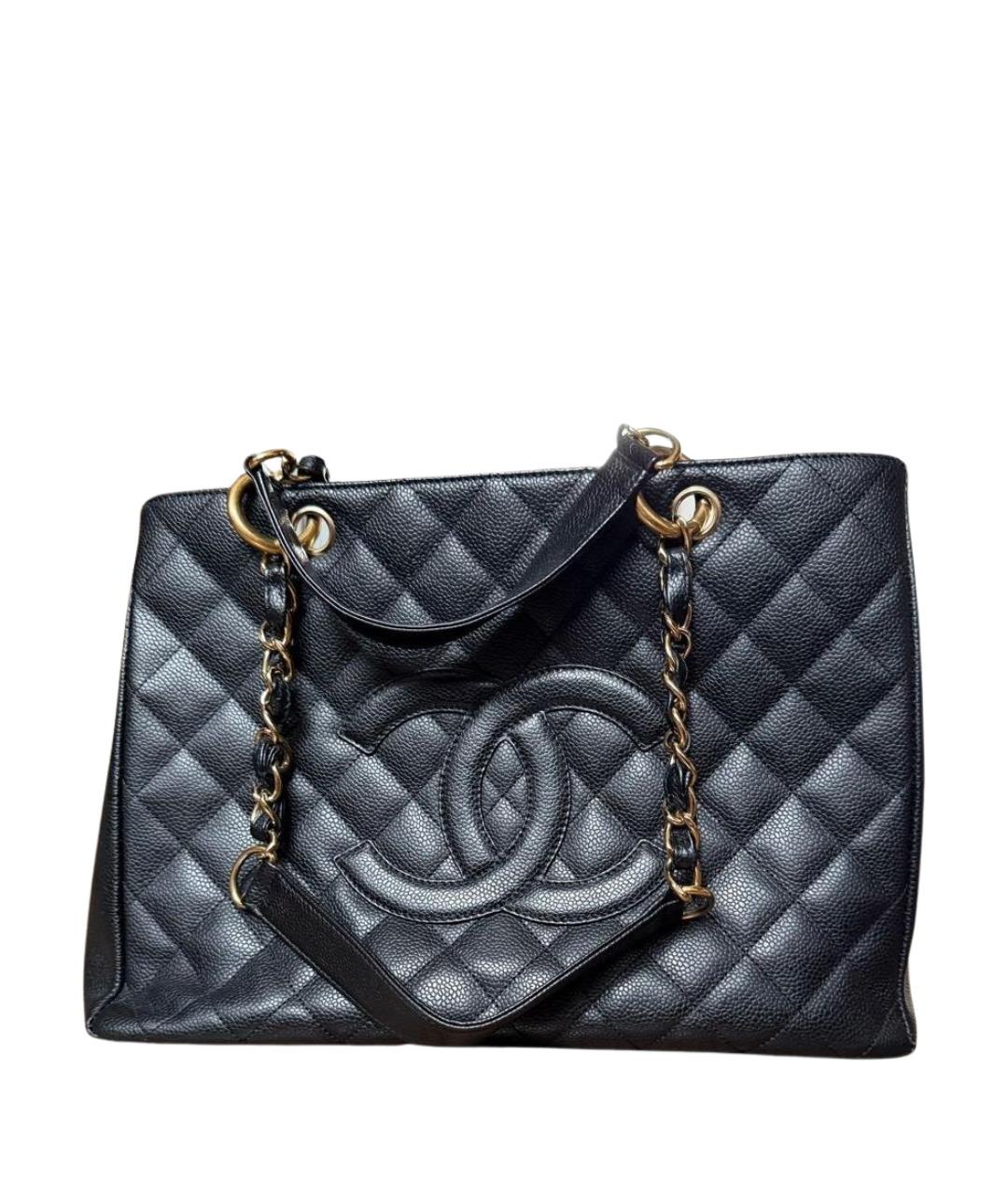 CHANEL Черная кожаная сумка тоут, фото 1