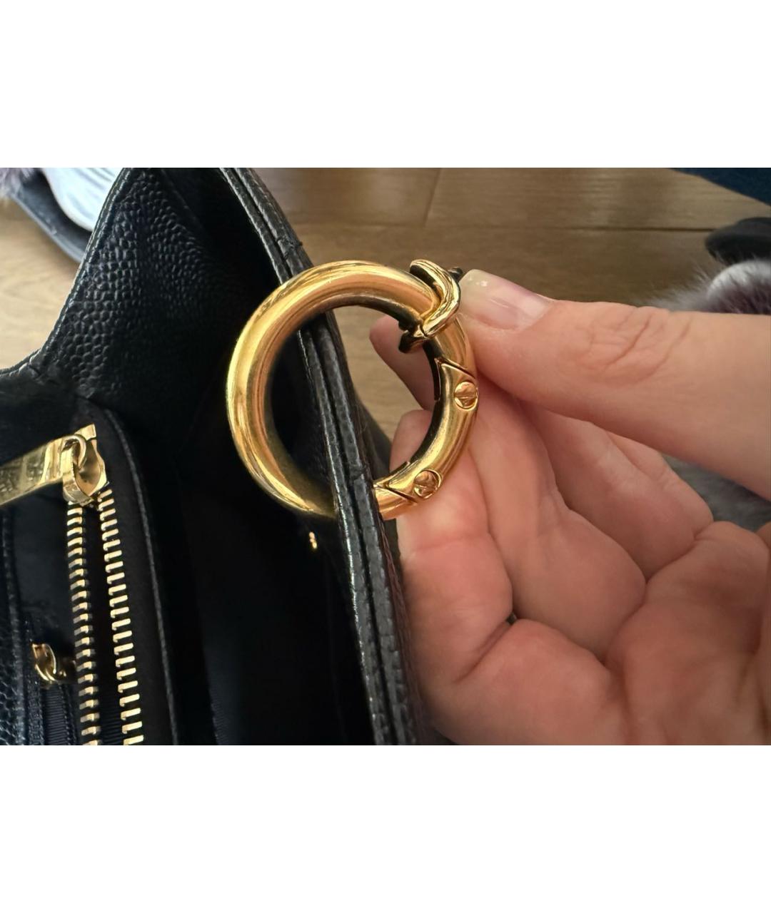 CHANEL Черная кожаная сумка тоут, фото 8